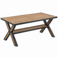 Stół ogrodowy 180 x 90 x 75 cm z drewna i metalu brązowo-czarny industrialny