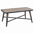 Stół ogrodowy 120 x 60 x 75 cm czarny brązowy metalowy prostokątny